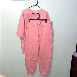 Zenana Outfitters Soft Pink joggers and top